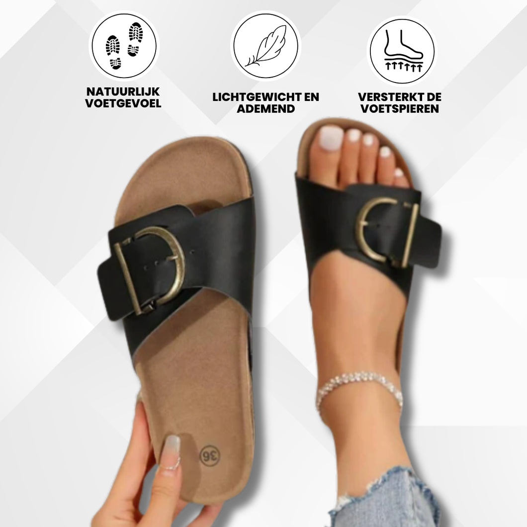 OrthoMia - Pijnsverlichtende kurk sandalen met bandjesontwerp voor dames